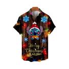 2025 Natal Novo Mickey Anime 3D Impresso Gola Masculina Camisa de Manga Curta Top Emagrecimento
