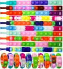 20PCS Pop Fidget Toy Fidget Bracelet, brinquedos sensoriais de bolha push poping vestíveis, pulseira de silicone multicolorida para alívio de estresse para crianças e adultos TDAH ADD Autismo