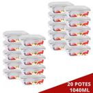 20UNI Pote Hermético 1040ML Marmita Vidro 4 Travas