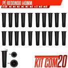 20x Pçs pezinho para cama box kin queen reforçado de 14cm Preto