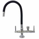 2143 C80 Torneira Gourmet Bica Móvel Tubo Preto Flexível Saída Filtros 1/4 Maq Lava Louças e Roupas 3/4