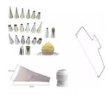 22 Bicos Confeiteiro + Adaptador De Bicos + Saco Confeitar + Nivelador De Bolo 22 Bicos Confeiteiro + Adaptador De Bicos + Saco Confeitar + Nivelador De Bolo