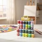 22 Tintas Liquidas Pintura Facial 15 ml + Glitter Rosa