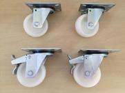 (22pçs) Rodizio 3pol. Nylon Placa Girat.(12 C/ Freio +10sem)