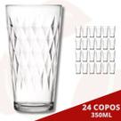 24 Copo de Vidro Vitrage Transparente 350ML Nadir Suco Água