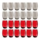 24 Copos de 450ml 12x Cinza 12x Vermelho California Vidro