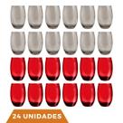 24 Copos de 450ml 12x Cinza 12x Vermelho California Vidro
