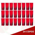 24 Copos Quadrado Vidro Vermelho Bali Mesa Posta Suco 320ml 24 Copos Quadrado Vidro Vermelho Bali Mesa Posta Suco 320ml