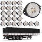 24 Lanterna Frontal Carreta LED Cristal 65mm c/ Sup. - Conec