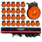 24 Lanterna Lateral Guerra LED Âmbar 65mm c/ Suporte - Fio