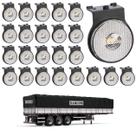 24 Lanterna Lateral Randon LED Cristal 65mm Suporte e Conec.