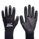 24 Pares Luva De Segurança PU Tátil Nylon Preta Black Smart Volk CA 46932 24 Pares Luva De Segurança PU Tátil Nylon Preta Black Smart Volk CA 46932