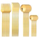 24 Peças Talheres Dourado De Aço Inox Garfo Colher Faca De Mesa Modelos 24 Peças Redondo 24 Peças Talheres Dourado De Aço Inox Garfo Colher Faca De Mesa Modelos 24 Peças Redondo