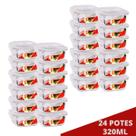 24 Pote de Vidro p/ Papinha 320ML Pequeno Tampa 4 Travas