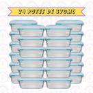 24 Pote Hermético Retangular Canelado 370ML Cor Sortida Marmita
