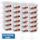 24 Pote Marmita 800ML Quadrado c/ Tampa Vidro Resistente 24 Pote Marmita 800ML Quadrado c/ Tampa Vidro Resistente