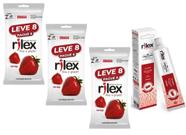24 Preservativo Camisinha Rilex sabor Morango + gel lubrificante morango 50g