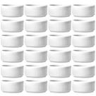 24 Ramekins Restaurante de Porcelana 85ml Branco Canelado Germer Porta Molhos