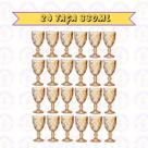 24 Taça Diamante de Vidro Ambar Metalizada 330ML Eventos