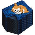 24 Tapetinhos Macios para Dormir Pet Antipulgas 300 Lavagens 100x70 Patinha Azul 3 Camadas