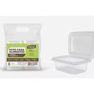 24 Un Pote Marmita Retangular 250ML Descartável Fitness Fit Freezer Microondas Rioplastic