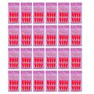 24 Unhas Postiças Rose Kiss 12 Pçs Forma Bailarina Rosa Neon