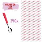 240 Colher de de Chá Vermelho Aço Inox Plástico Luna Casa