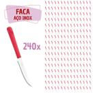 240 Facas Vermelho Aço Inox Plástico Luna Casa Almoço