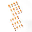 24pcs Coffin Nails Capa Completa Parágrafo Longo Laranja Halos Coloração Falso Unha