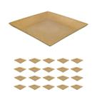 24un Petisqueira prato quadrado 24cm ecológico marrom claro 24un Petisqueira prato quadrado 24cm ecológico marrom claro