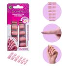 24un Unha Postiça Realista Com Adesivo Nude Rose Manicure Media Antimicrobiano Dompel