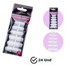 24un Unha Postiça Realista Natural Manicure Curva Antimicrobiano Dompel