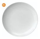 25 Prato Raso Refeição Almoço Coup 28 Cm Porcelana Branca