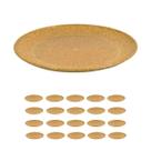 25 Prato Refeição Sustentável Redondo Durável 24cm Marrom Cl