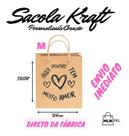 25 Sacola Kraft Coração Tamanho Medio M 24x32x14,5