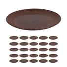 25 UN Prato Lanche Sobremesa Redondo Durável 20cm Marrom Esc
