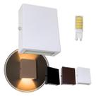 25X Arandela Slim 2 Focos e Fachos em Alumínio Com LED G9 5W Branco Quente ST1597
