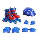 28/31 Azul Conjunto Patins 3 Rodas Com Mochila - BBR TOYS R2
