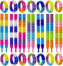 28 pçs fidget pulseira de alívio de estresse pulseira fidget brinquedos push pop bolha sensorial fidget mão dedo