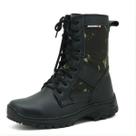 293ATA-Bota Militar de Couro para Caça e Pesca Verde Camuflado