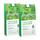 2cx Folhas Prontas Depilação Corporal Depilflax Hortelã 20u 2cx Folhas Prontas Depilação Corporal Depilflax Hortelã 20u