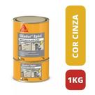 2kg Adesivo Epóxi estrutural Sikadur Cinza media fluidez aço ferro madeira piso impermeável secagem