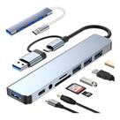 2Pcs Adaptador Hub Usb-C E 3.0, 8 Em 1 P2 Estéreo Usb Sd 2Pcs Adaptador Hub Usb-C E 3.0, 8 Em 1 P2 Estéreo Usb Sd