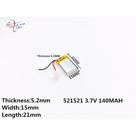(2pcs) Bateria 2 Fios 3,7v 140 Mah 5,2mm * 15mm * 21mm (2pcs) Bateria 2 Fios 3,7v 140 Mah 5,2mm * 15mm * 21mm