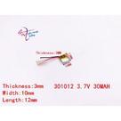 (2pcs) mini Bateria 3,7v 30mah 3mm X 10mm X 12mm
