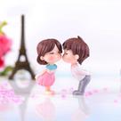 2pcs musgo micro-paisagem ornamentos bonito beijando casal boneca combinação