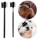 2pcs Pet Eye Pente Escova Remover mancha rasga compolho escova de limpeza de olho de dupla lateral