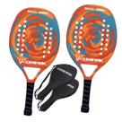 2PCS Raquete de Beach Tennis profissional feita de fibra de carbono