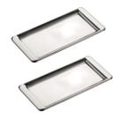 2un Bandeja inox café retangular 30x15cm Hotel Cafeteria 2un Bandeja inox café retangular 30x15cm Hotel Cafeteria