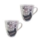 2un Caneca Cerâmica Gatinho Pets Cat 400ml Gato Patinhas